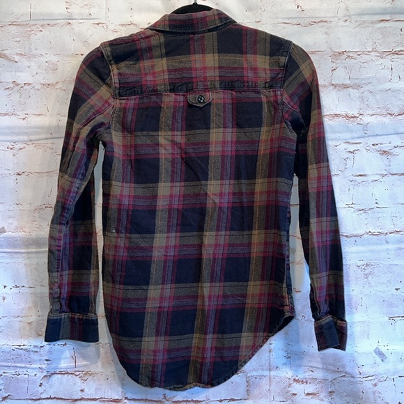 Vans Shirt Womens XS Meridian Flannel Shirt Purple Black Plaid Button Front - Picture 5 of 9